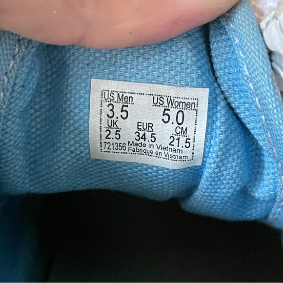 Vans Old Skool Stacked Checkered Floral Blue Platform Shoes - Picture 7 of 7